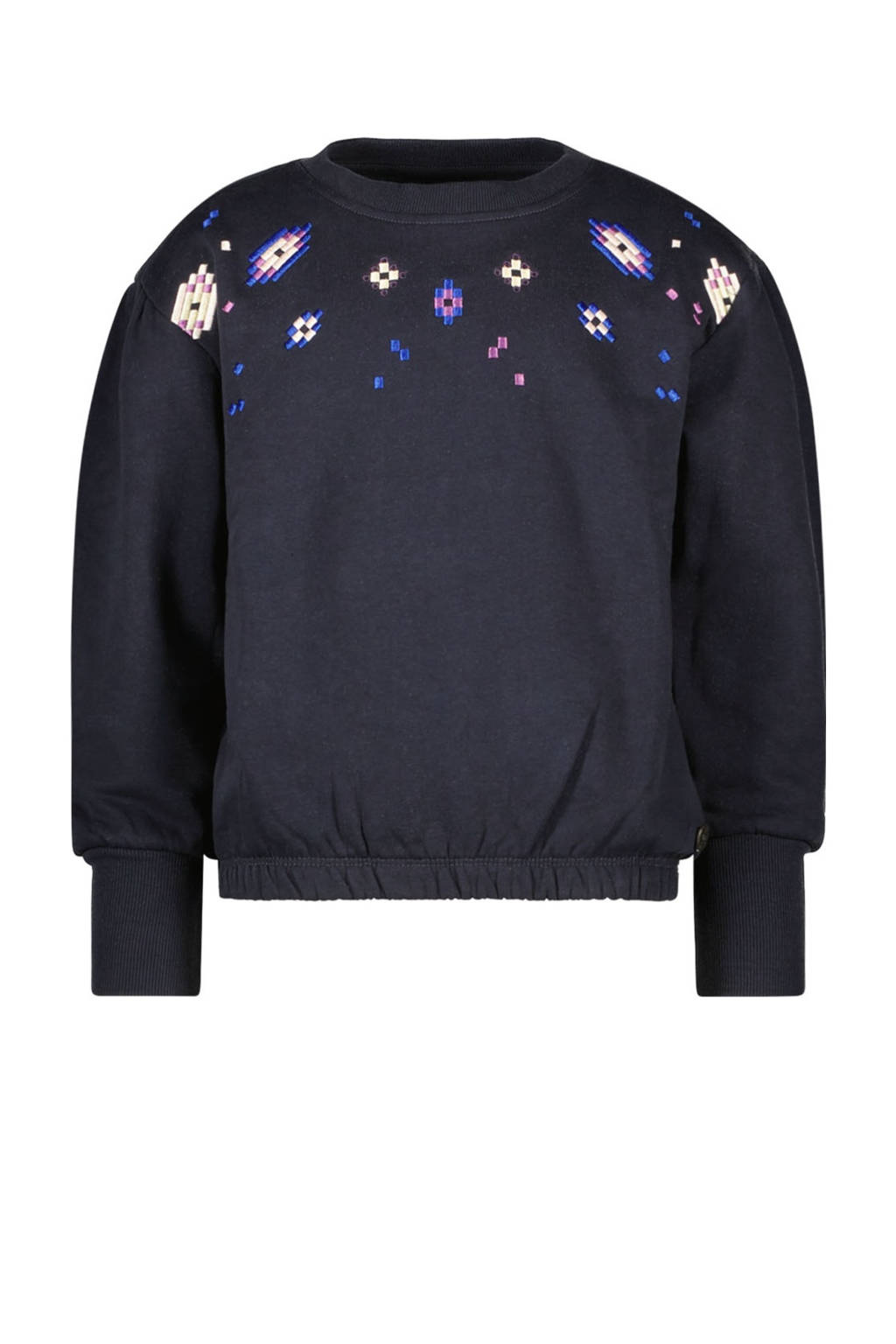 Like Flo gebloemde sweater Danee donkerblauw