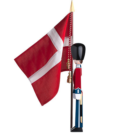 Kay Bojesen Holzfigur - Standartenträger - Mittel - Rot/Blau/Wei