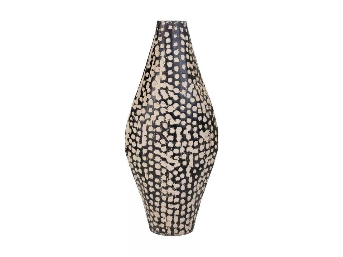 Vase en métal noir 23x07x52,5h