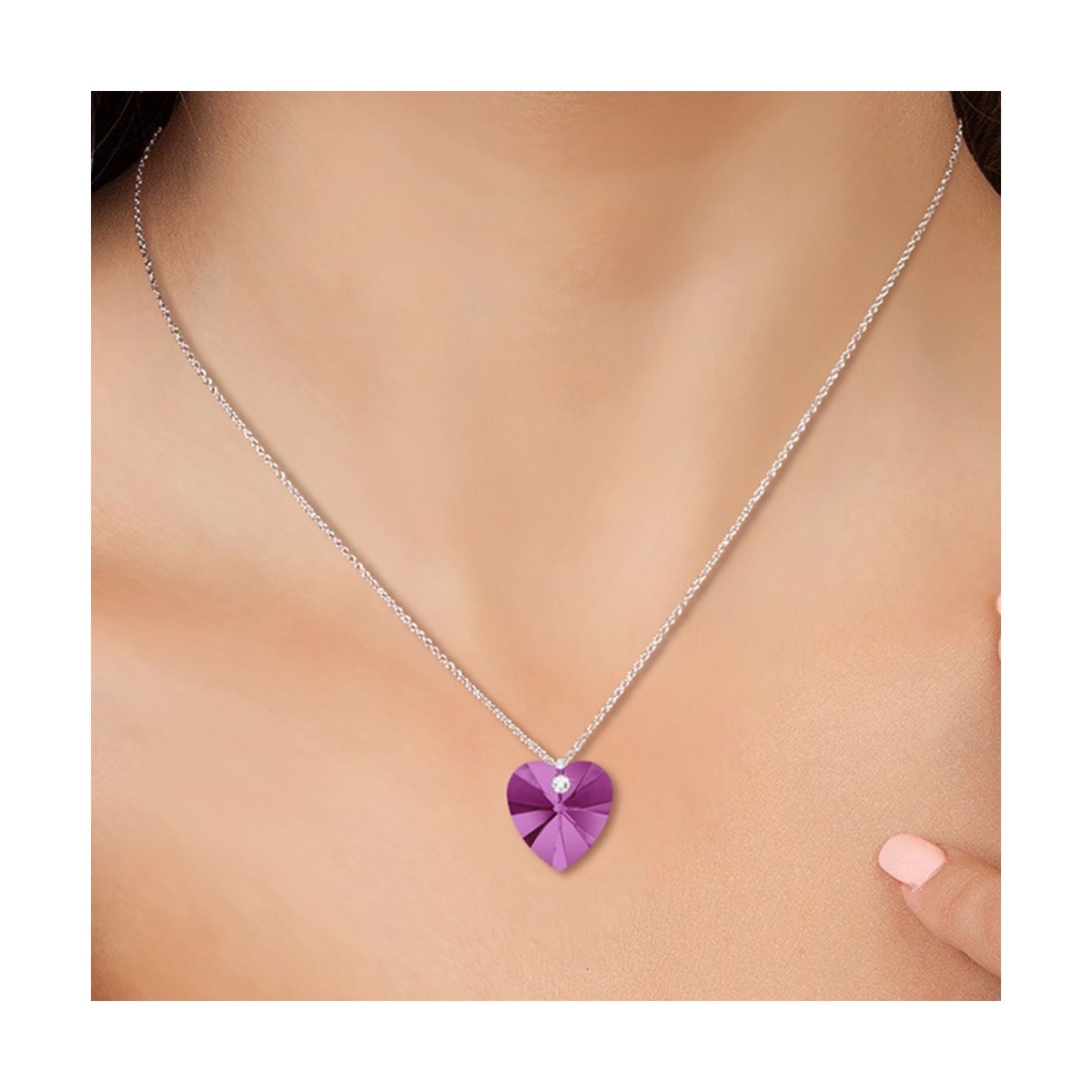 Collier coeur SC Crystal orné de Cristaux scintillants