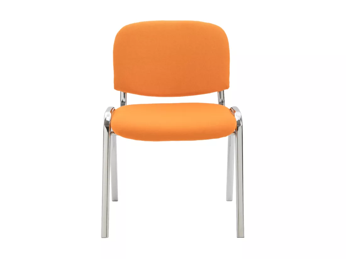 Chaise de salle à manger - Tissu & Métal chromé - Orange - Ken