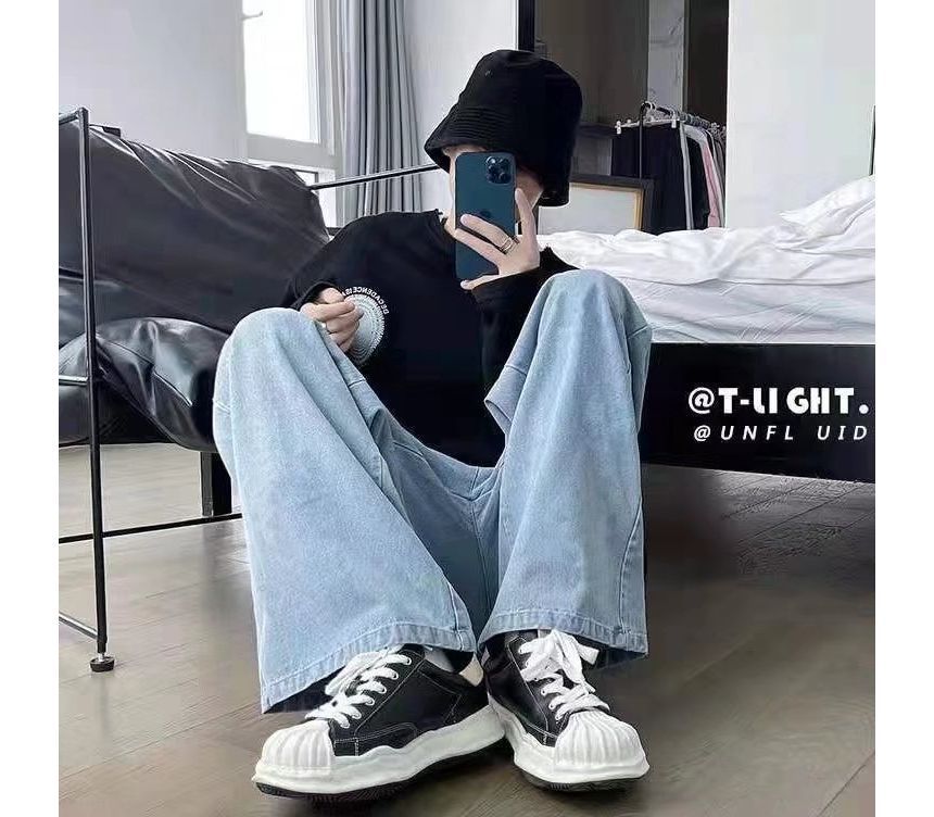 Urtishia - High-Waist Wide-Leg Jeans