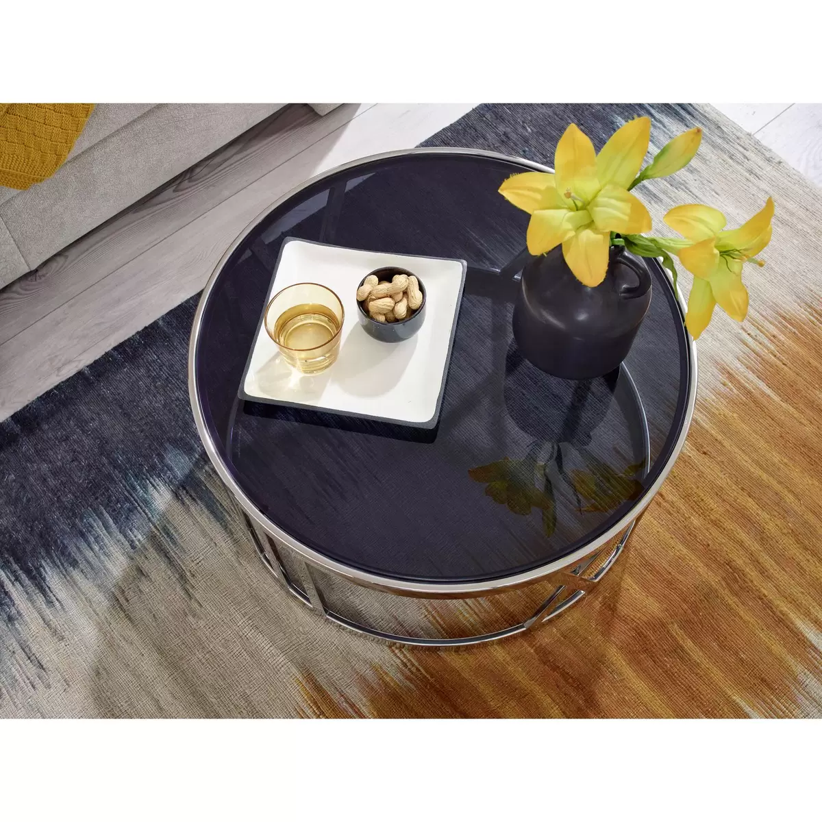 Couchtisch Onis schwarz,silber