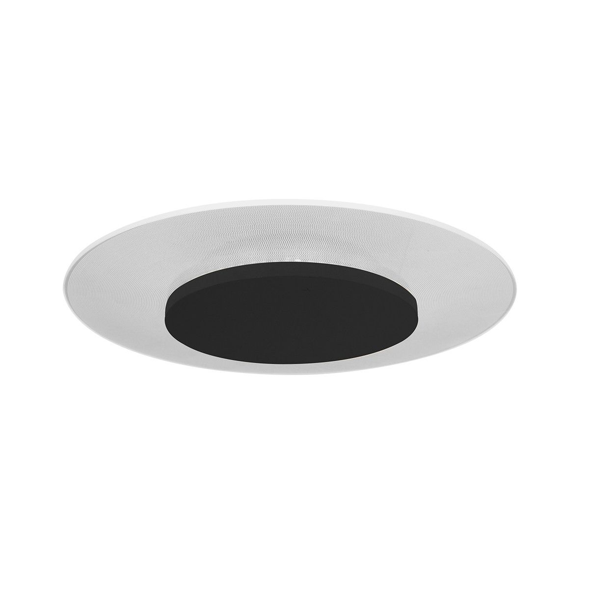 Moderne plafondlamp wit met zwart 36cm incl. LED - Lido