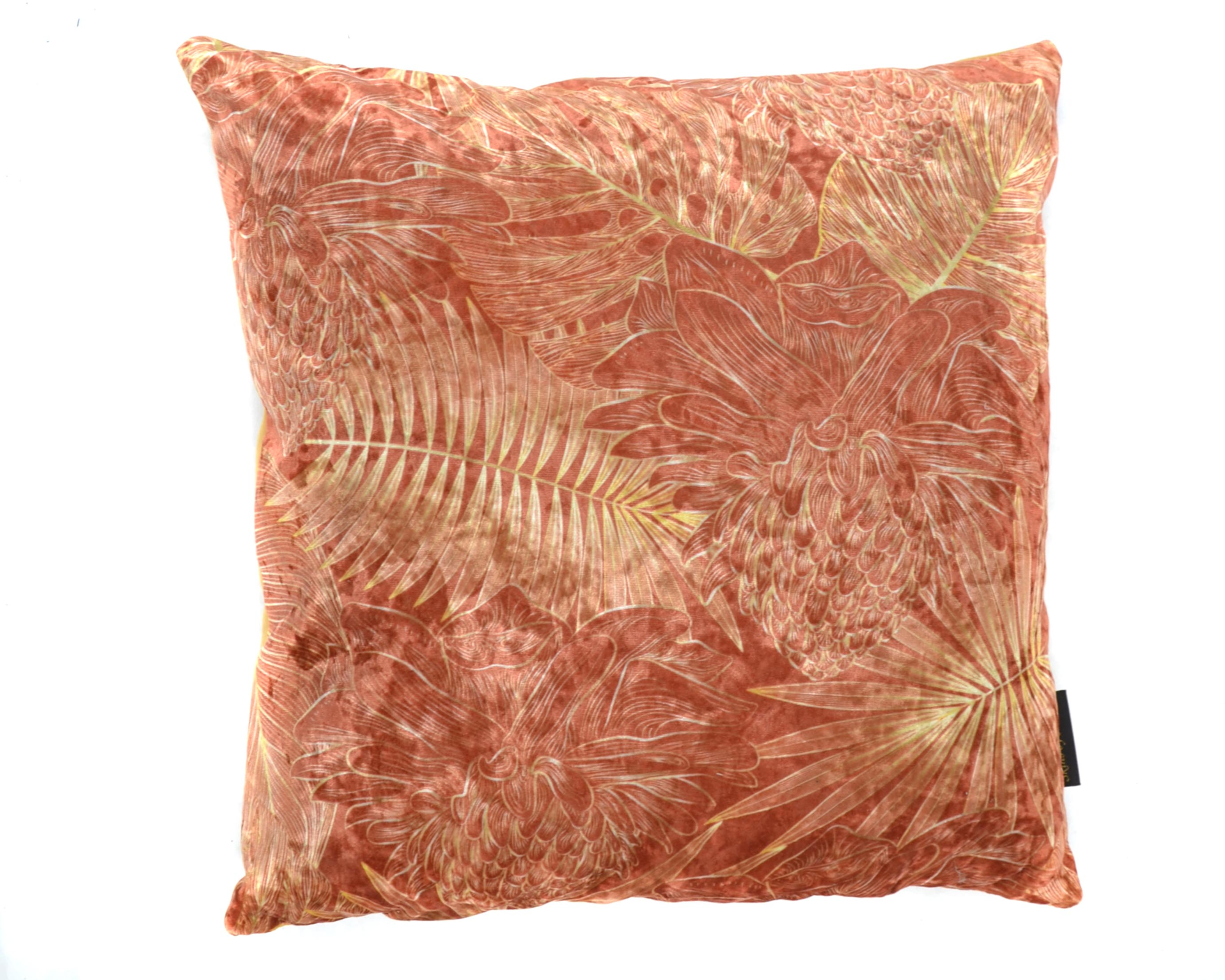 Kussen velvet Ginger bloem brique 45 x 45