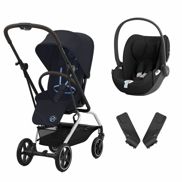 Poussette duo Eezy S Twist+ 2 BLK Bleu marine + Cloud T Sepia Black - CYBEX
