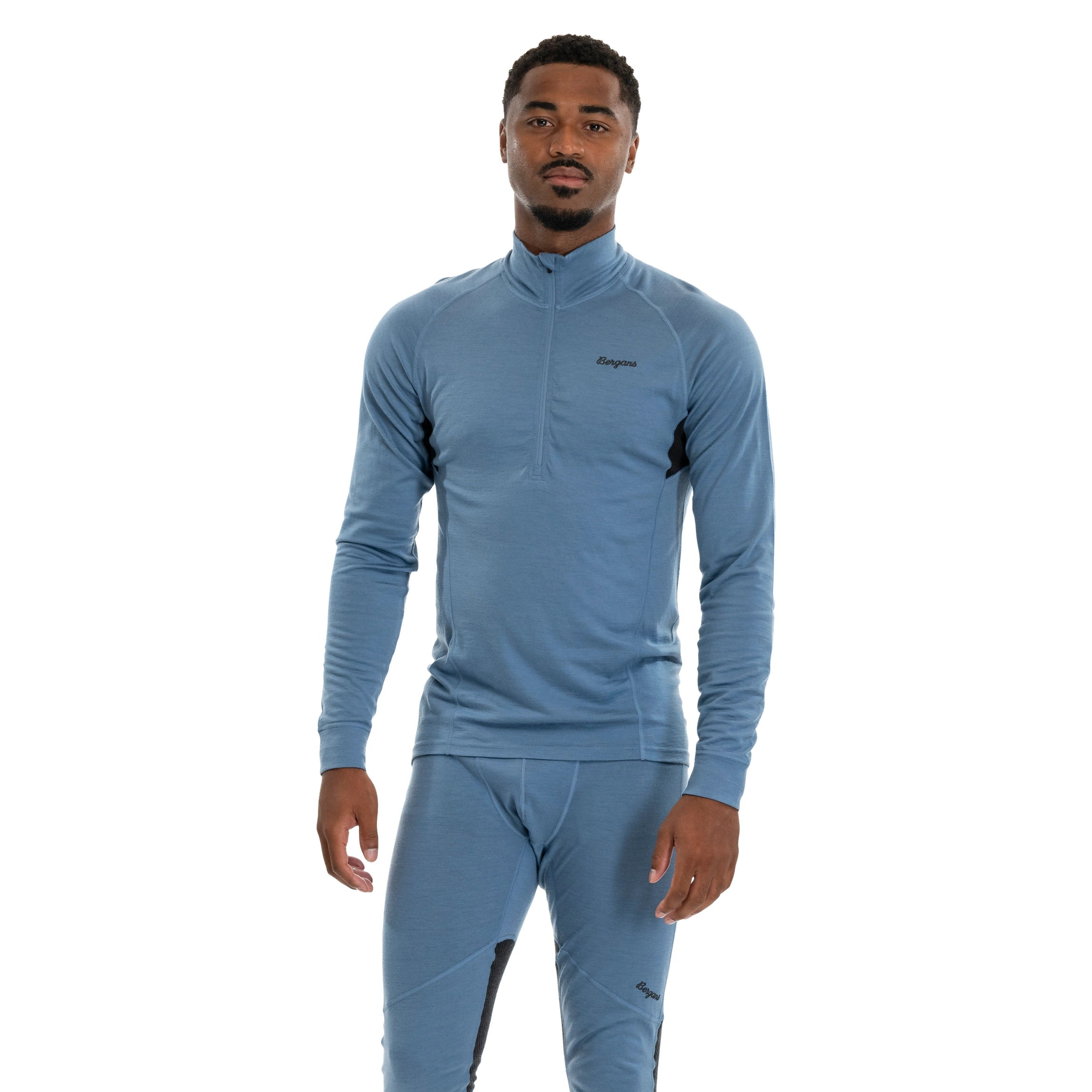 Inner:Pure Merino Half Zip Men Elemental Blue / Dark Shadow Grey