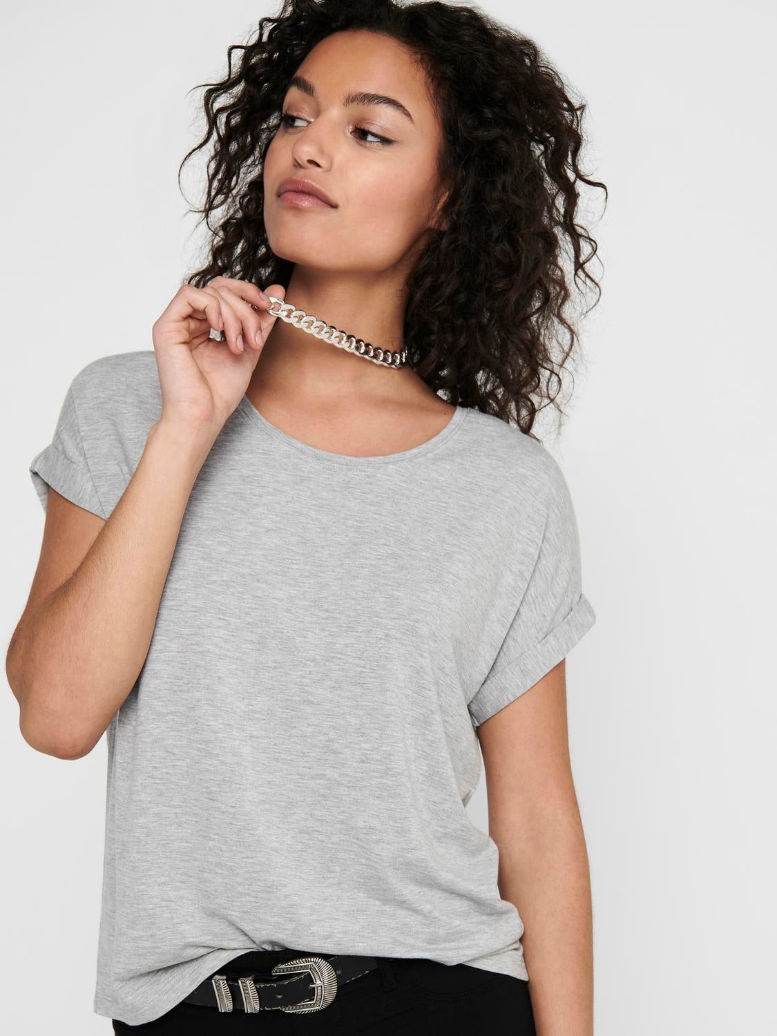 ONLMOSTER Top Light Grey Melange
