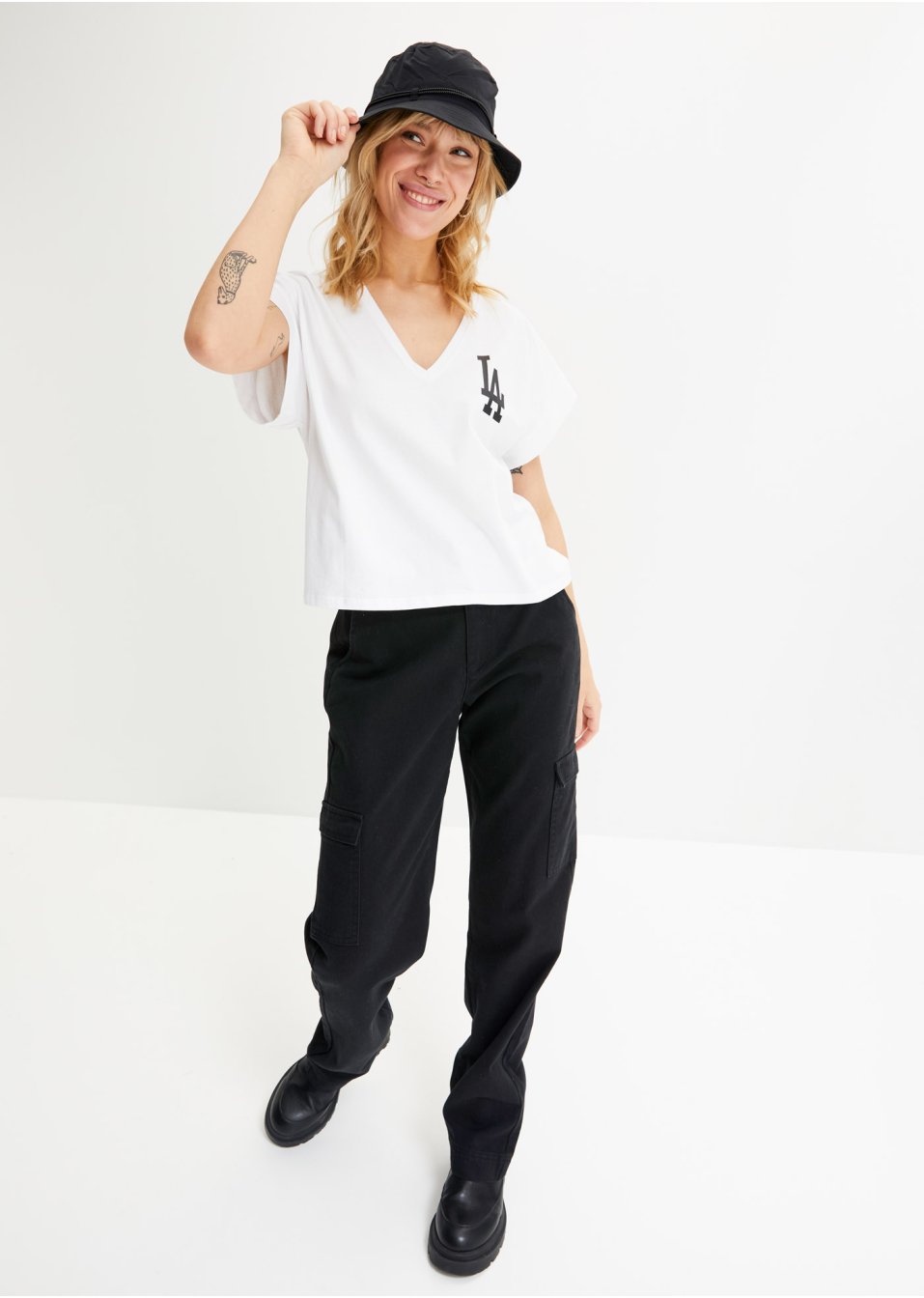 T-shirt large avec imprimé