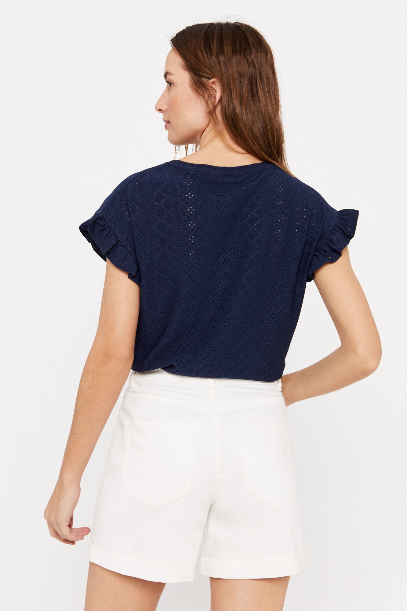 Shorts jeans de 5 bolsos - Branco
