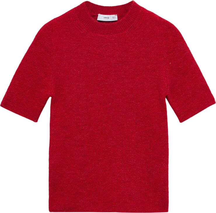 MANGO Short sleeve sweater Red