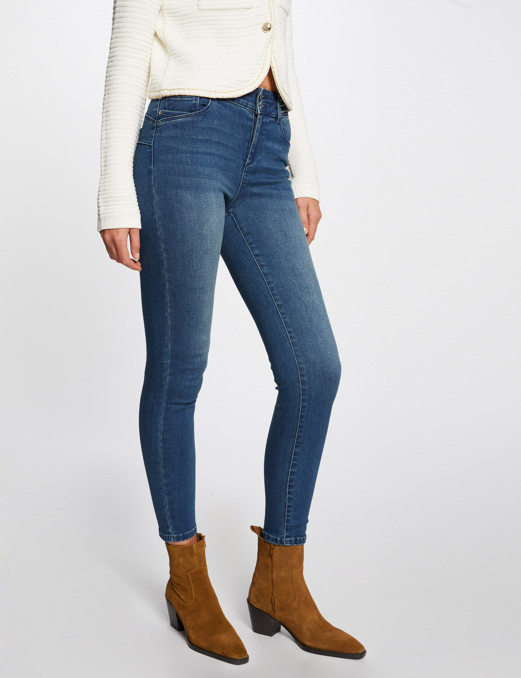 Jeans slim avec détails bijoux jean stone femme - jean_stone