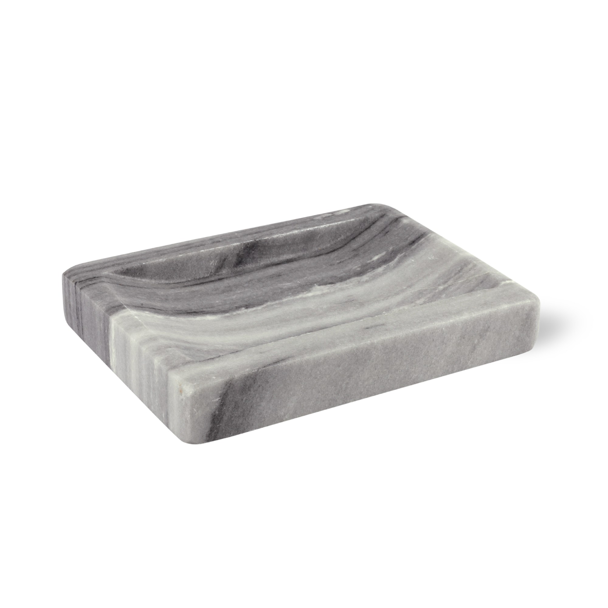 Seifenschale aus Marmor, grau, B 14 cm, L 10 cm, H 2 cm von fischer's lagerhaus