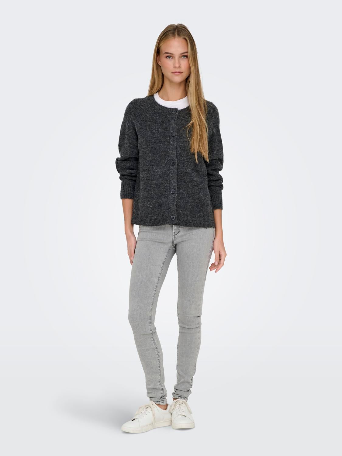 ONLALLISON Strickjacke Dark Grey Melange