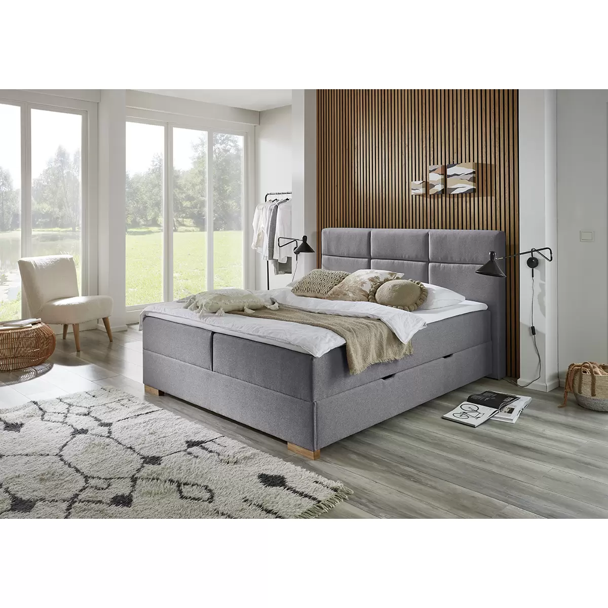 Boxspringbett Lago 160x200 Grau