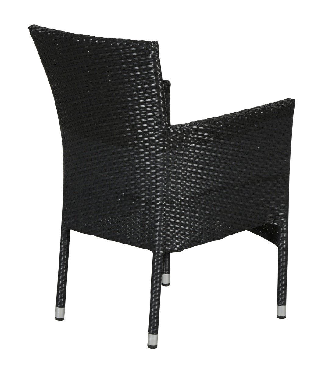 Tenna 1 x Tuinstoel, Stapelbaar, Zwart. 58 x 62 x 87 cm