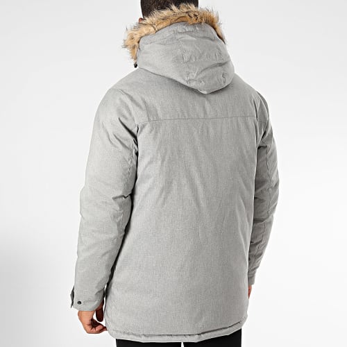 Parka Capuche Fourrure Champ Gris