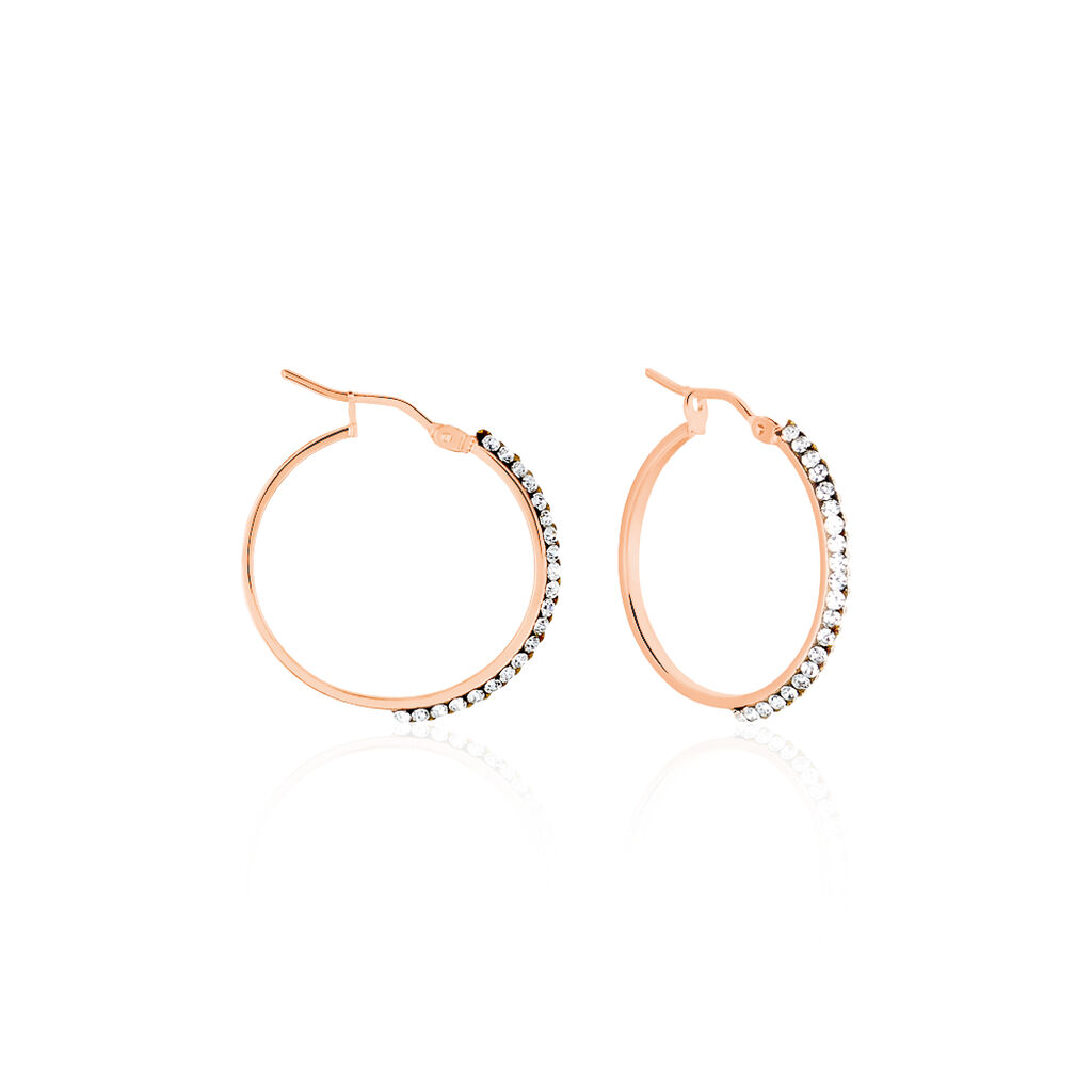 Créoles Sandrine Or Rose Strass