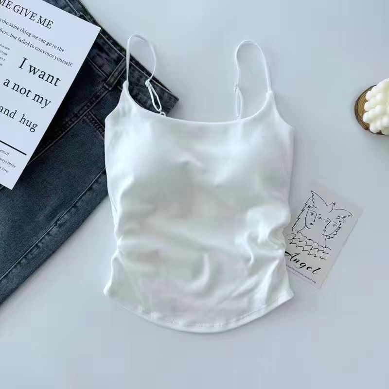 Wildery - Effen geplooide cami-top met vulling