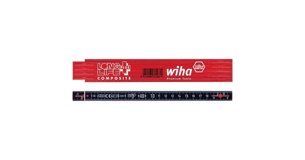 WihaDuimstok LongLife Plus Composite 2m meetlat  (Rood/zwart)