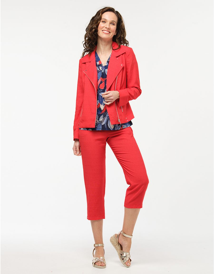 Top bleu orange imprimé