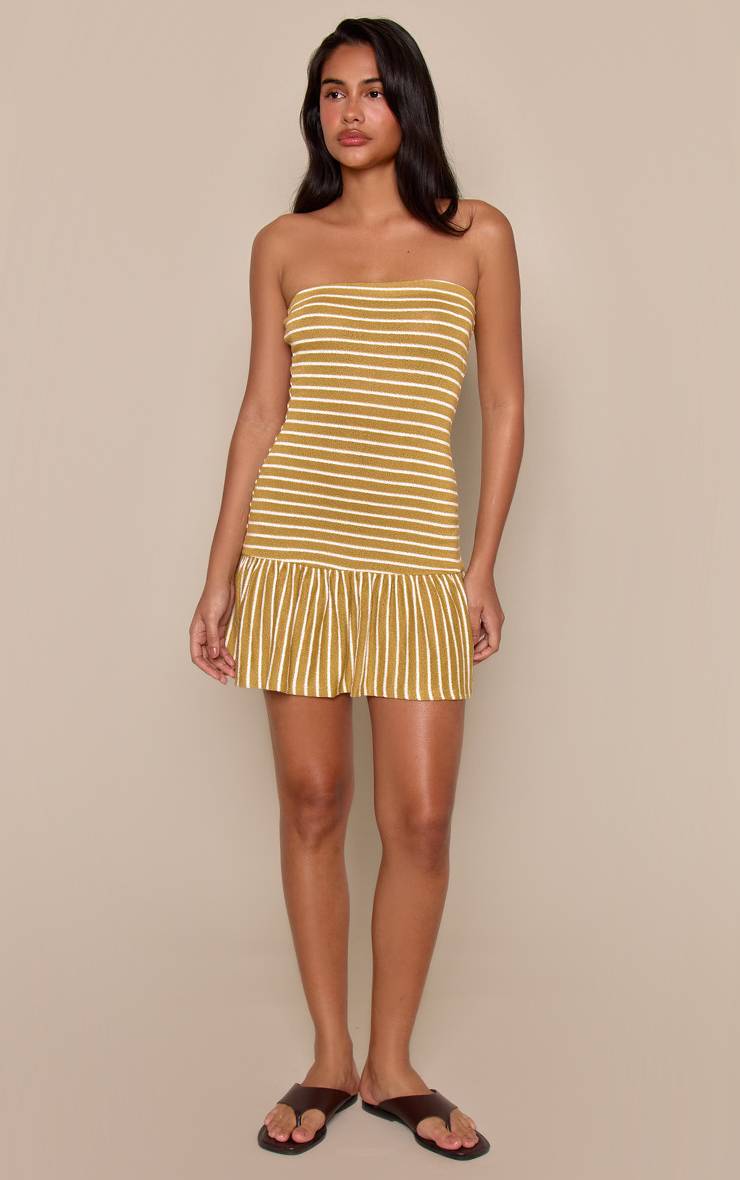 Vert Robe Courte Bandeau À Rayures