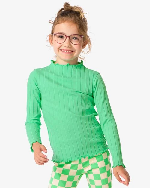 t-shirt enfant avec côtes vert