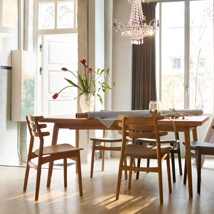 FDB Møbler - C65 Åstrup Tisch klein, 90 x 170 cm, Eiche lackiert / natur