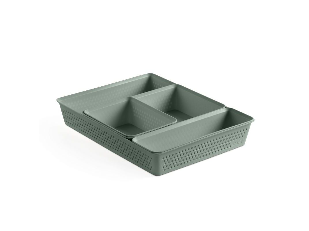 CONJUNTO DE 4 ORGANIZADORES BOHOL TATAY SLIM/A6/A5/A4 VERDE SAGE