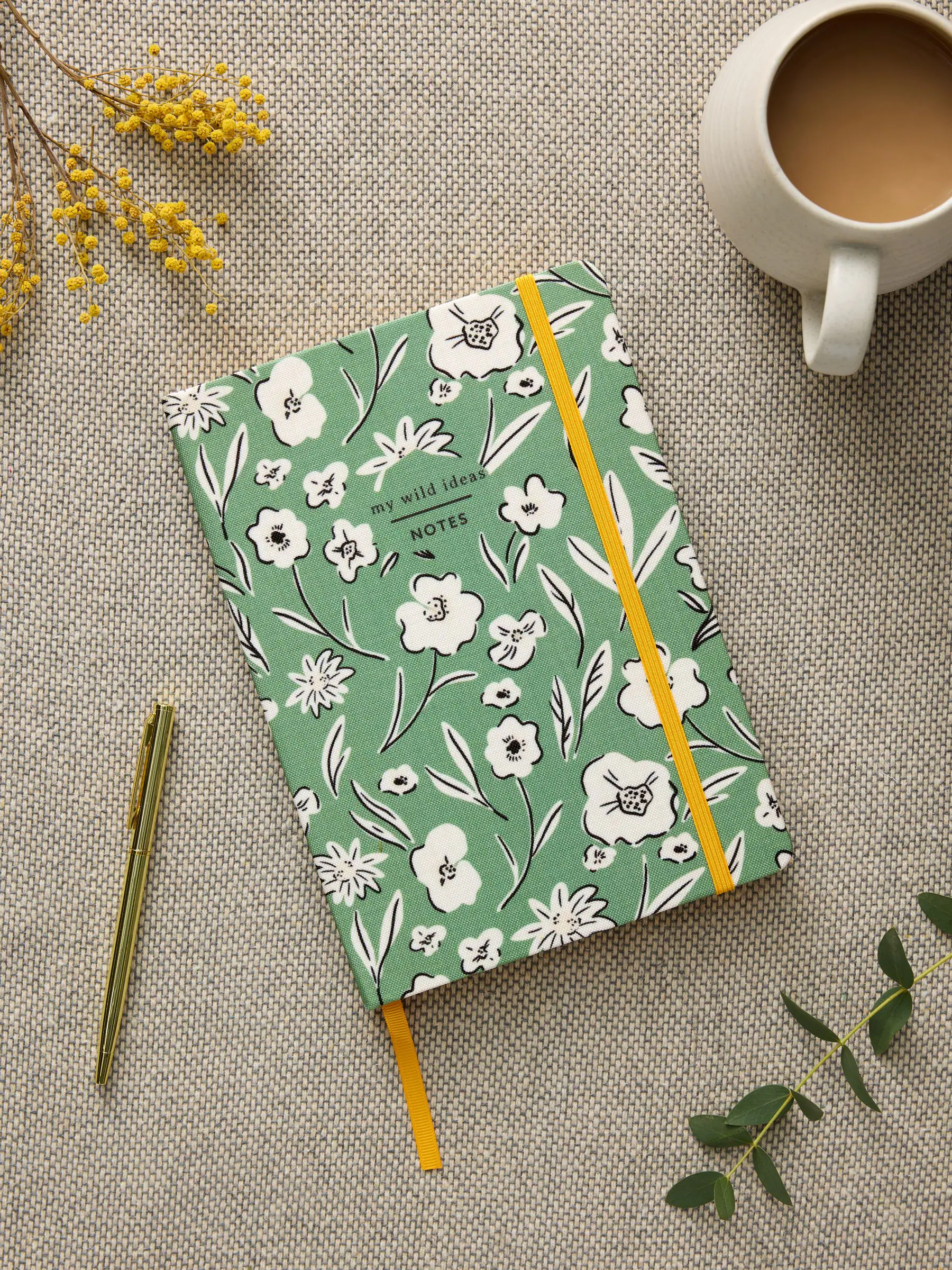 A5 notitieboek met bloemenprint