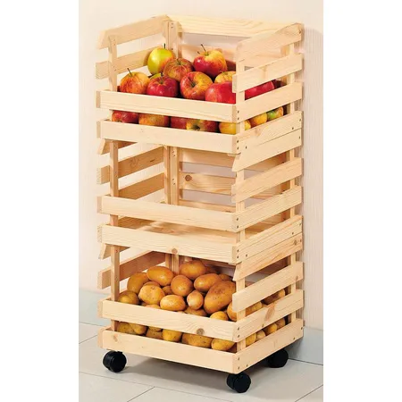 Kesper Kartoffel- & Obsthorde 3 tlg., FSC®-zertifiziertem Kiefernholz