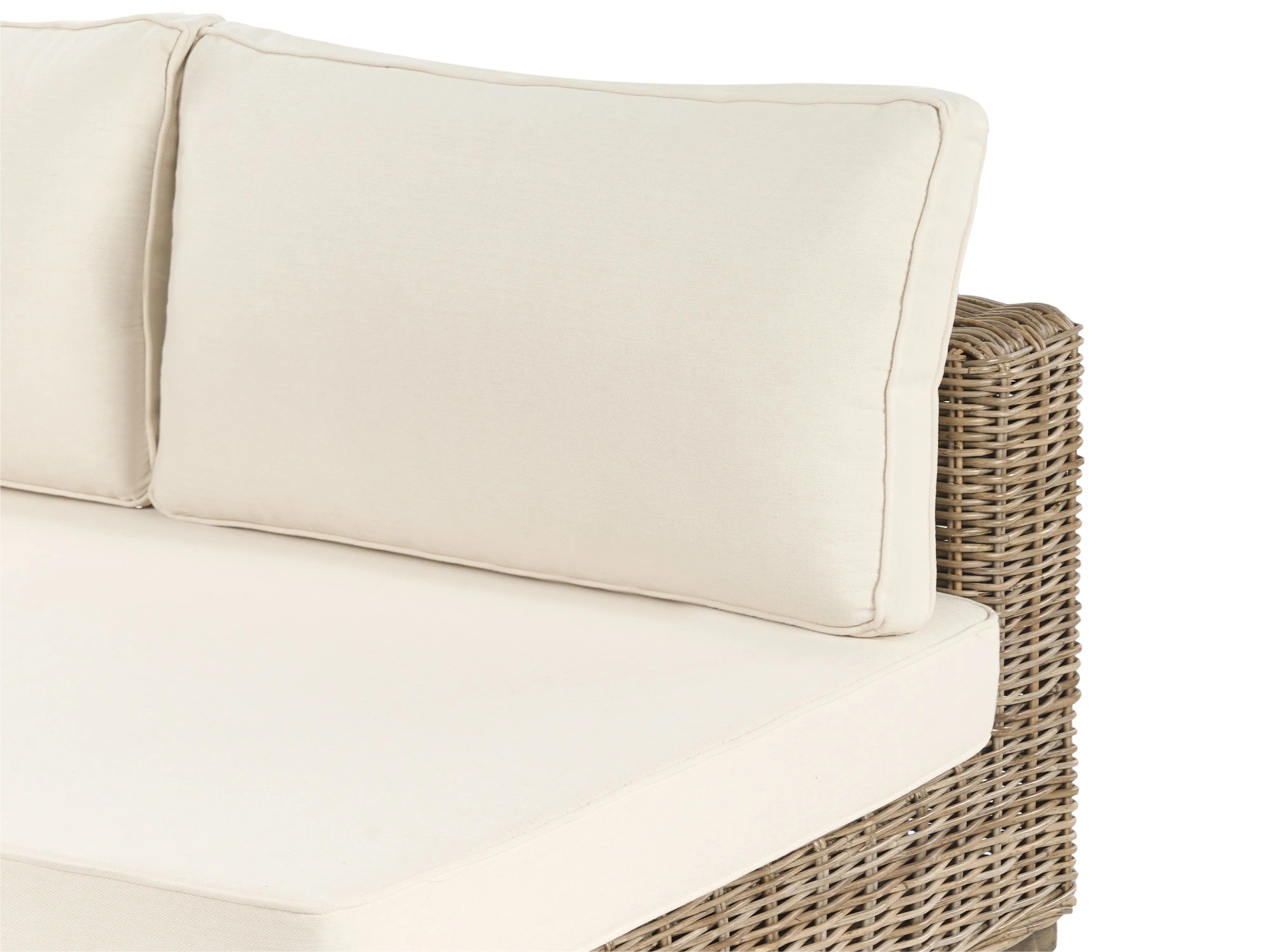 Loungeset met tafel 4-zits VARALLO rechtszijdig modulair Rotan Grijs