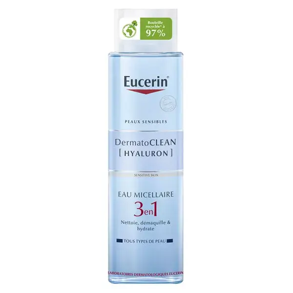 Água Micelar 3 em 1 Eucerin DermatoClean Hyaluron para Todos os Tipos de Pele 400ml