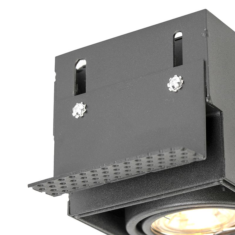 Inbouwspot zwart GU10 draai- en kantelbaar trimless 2-lichts - Oneon
