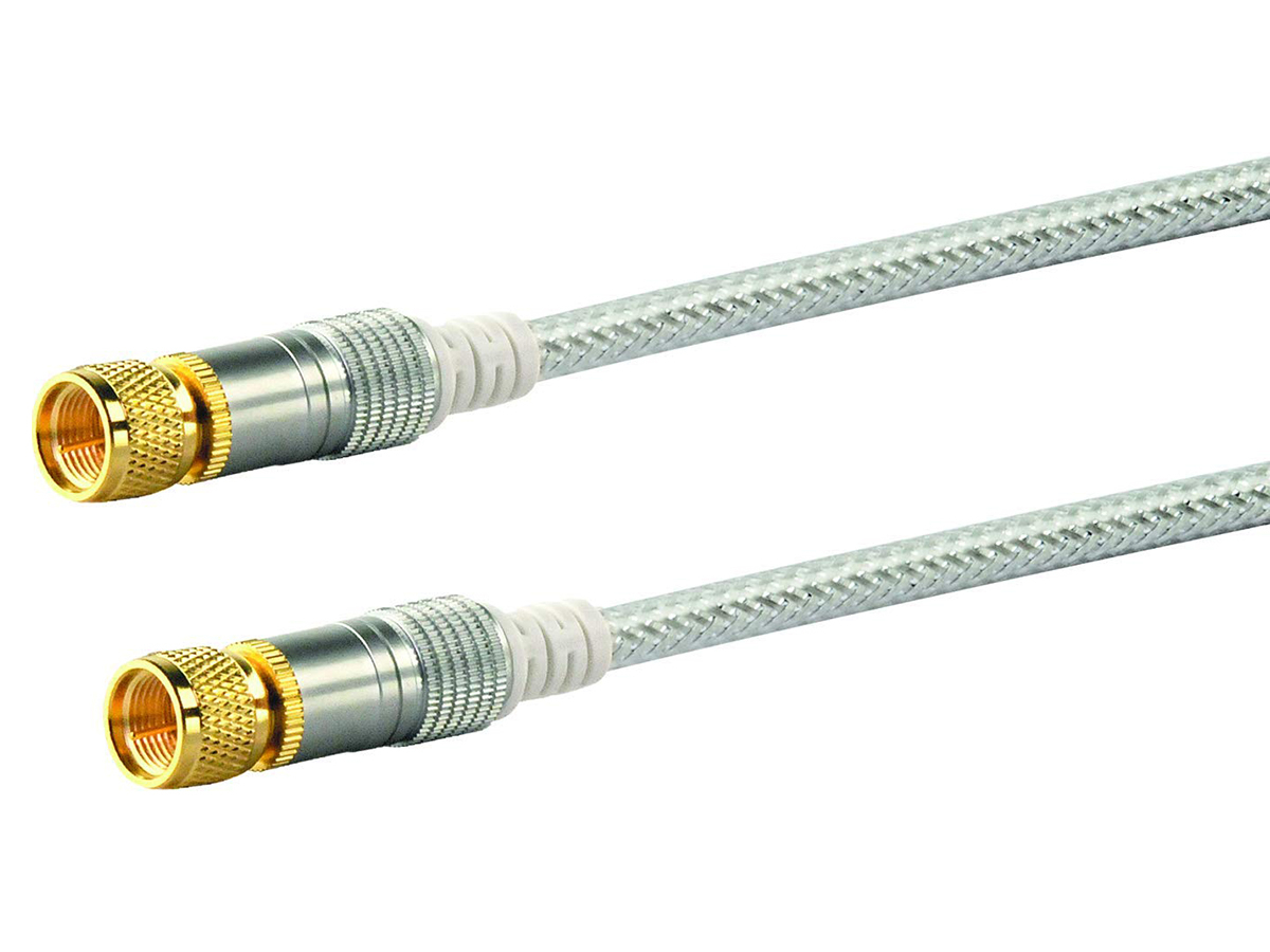 Schwaiger F-Stekker white satellietkabel - 1,5 meter