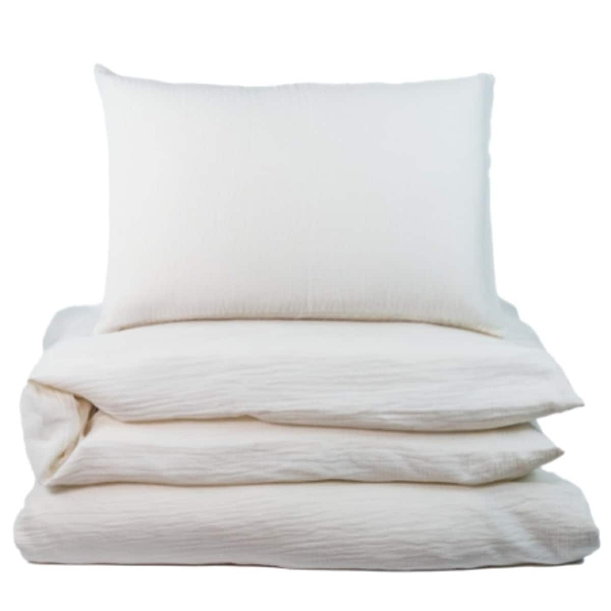 NG Baby Påslakan Säng Muslin Ivory