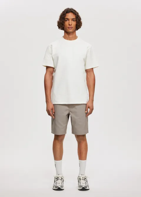 T-shirt met structuur off-white (WIT.O)