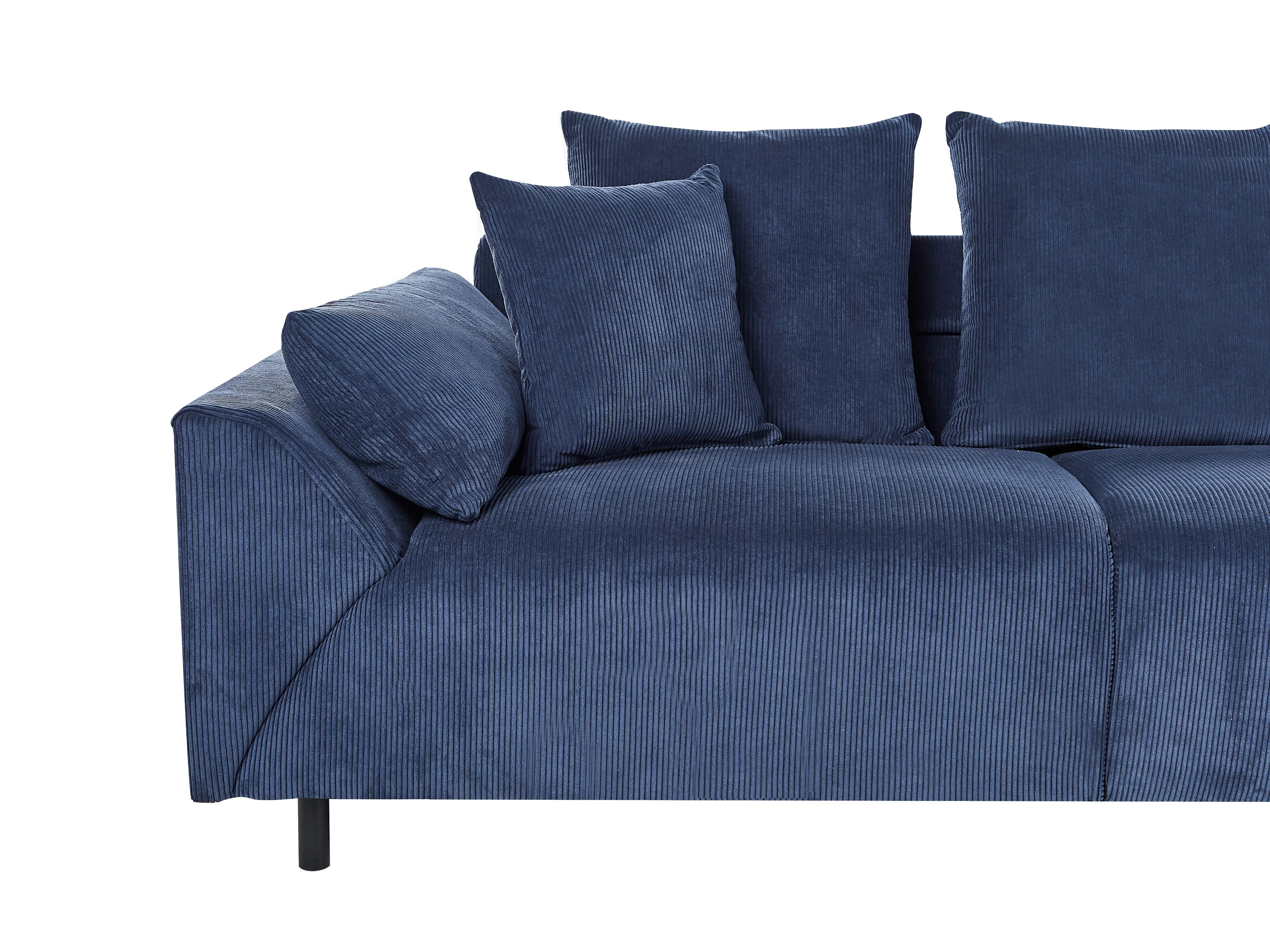 Hoekbank 4-zits LUNNER Corduroy Donkerblauw linkszijdig