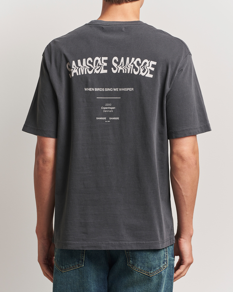 Samsøe Samsøe Printed Swirl Crew Neck T-Shirt Washed Black