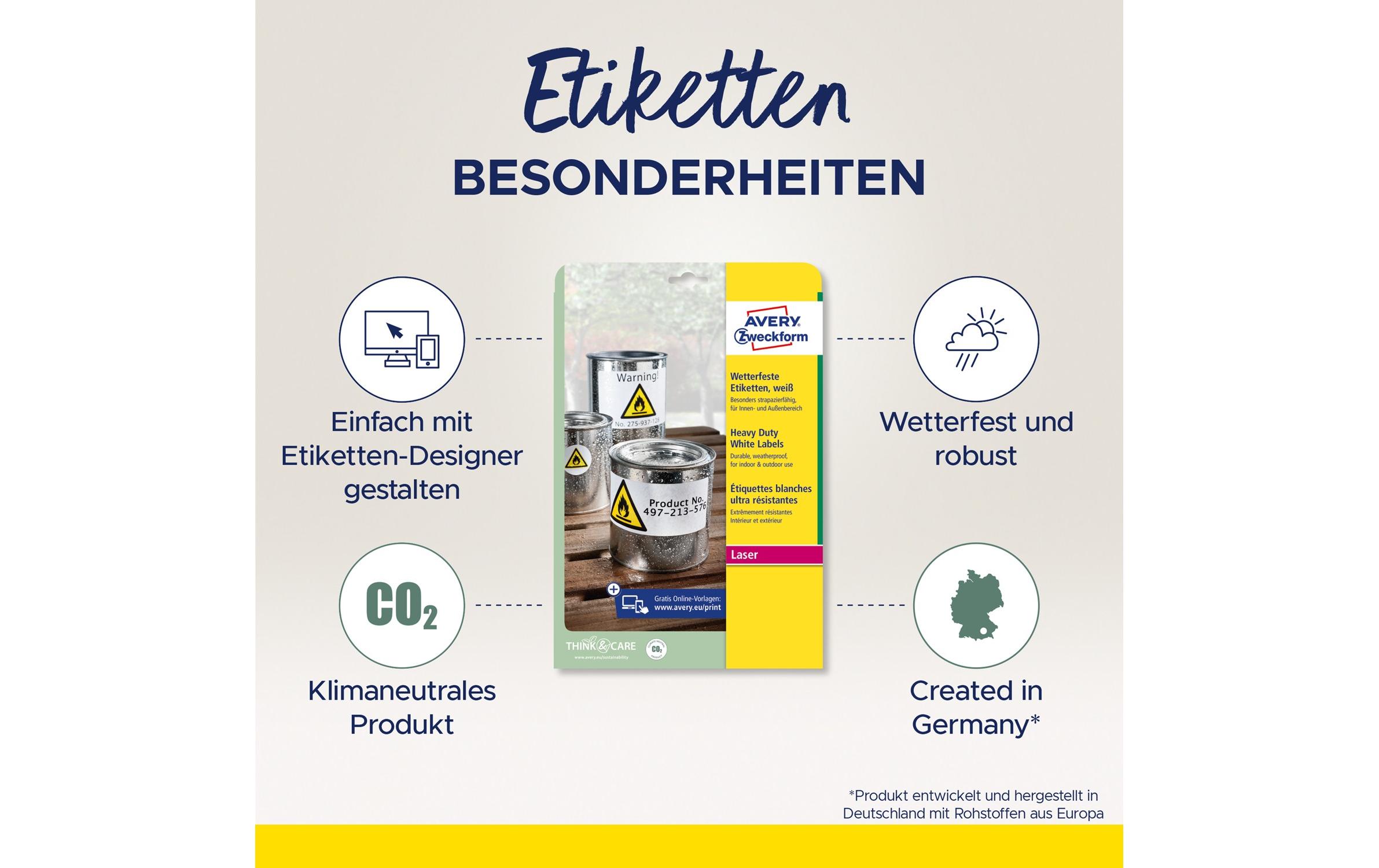 Universal-Etiketten L4776-20 WetterfestWetterfeste Etiketten