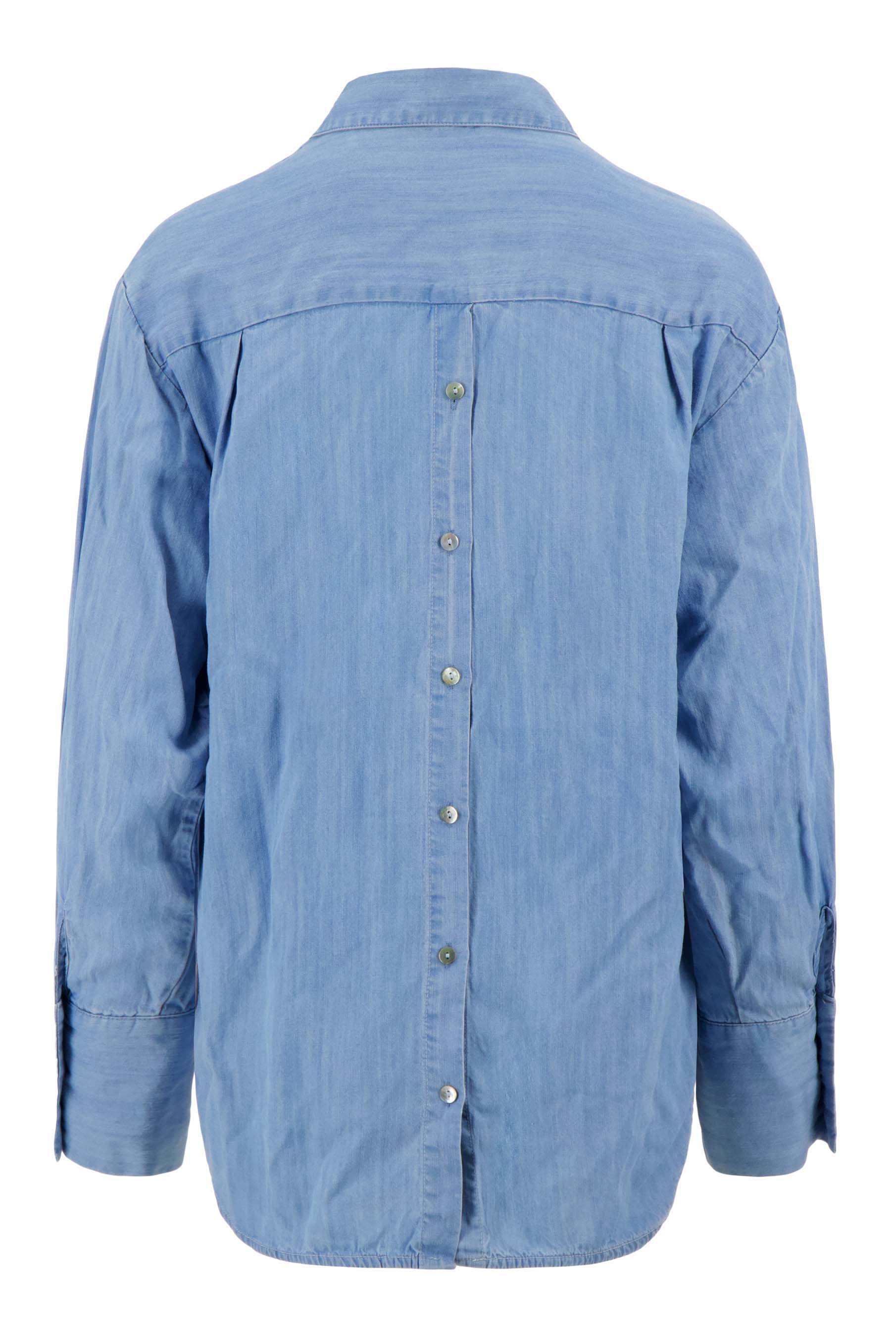 lange denim blouse