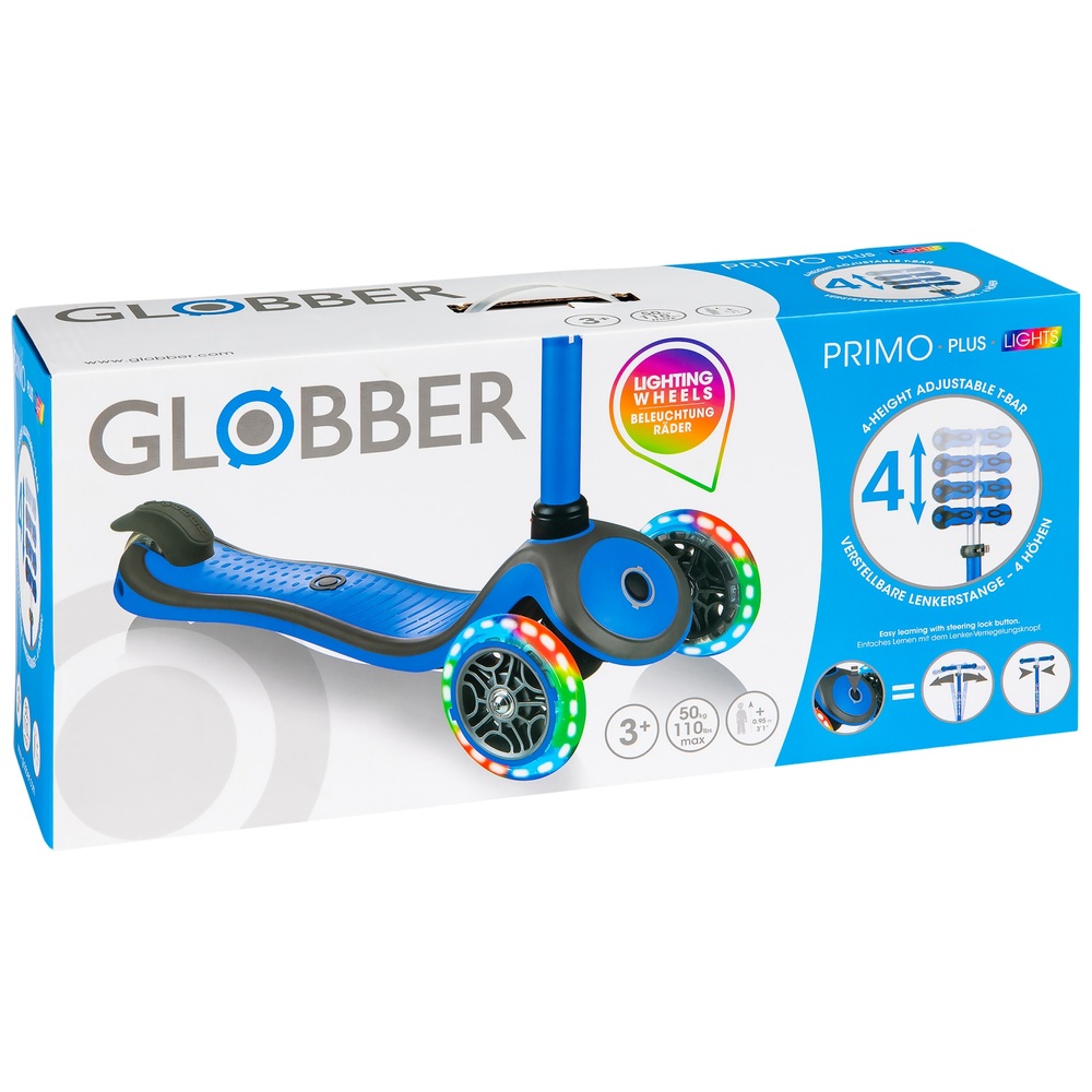 Globber PRIMO PLUS LIGHTS Marineblauer Roller