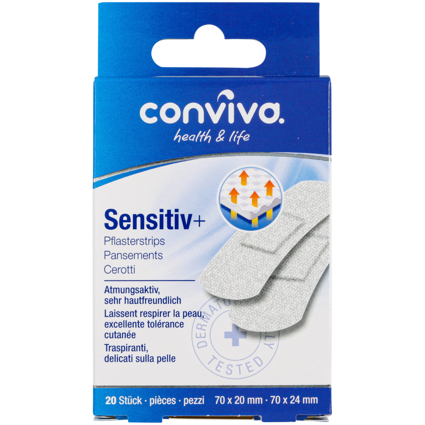 conviva Sensitiv+ Pflasterstrips 20 Stück