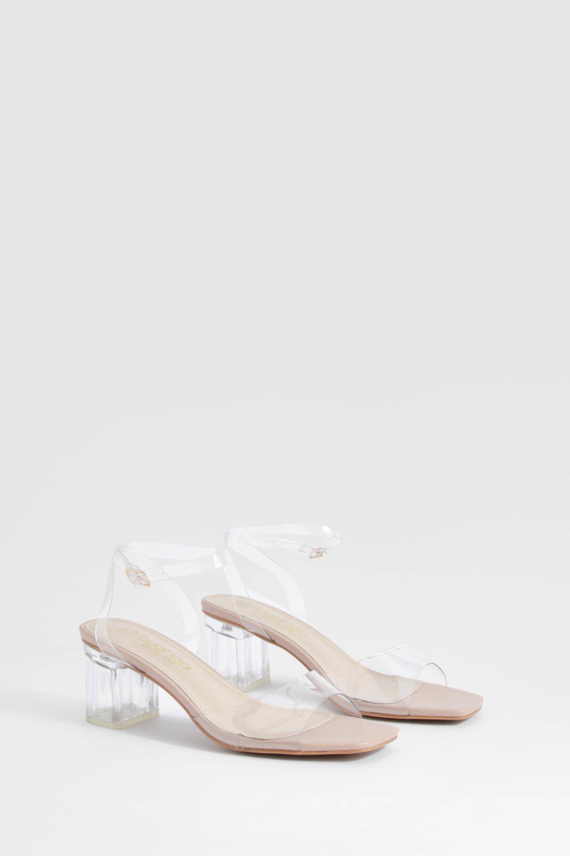 boohoo Talons Transparents À Bloc Bas Coupe Large