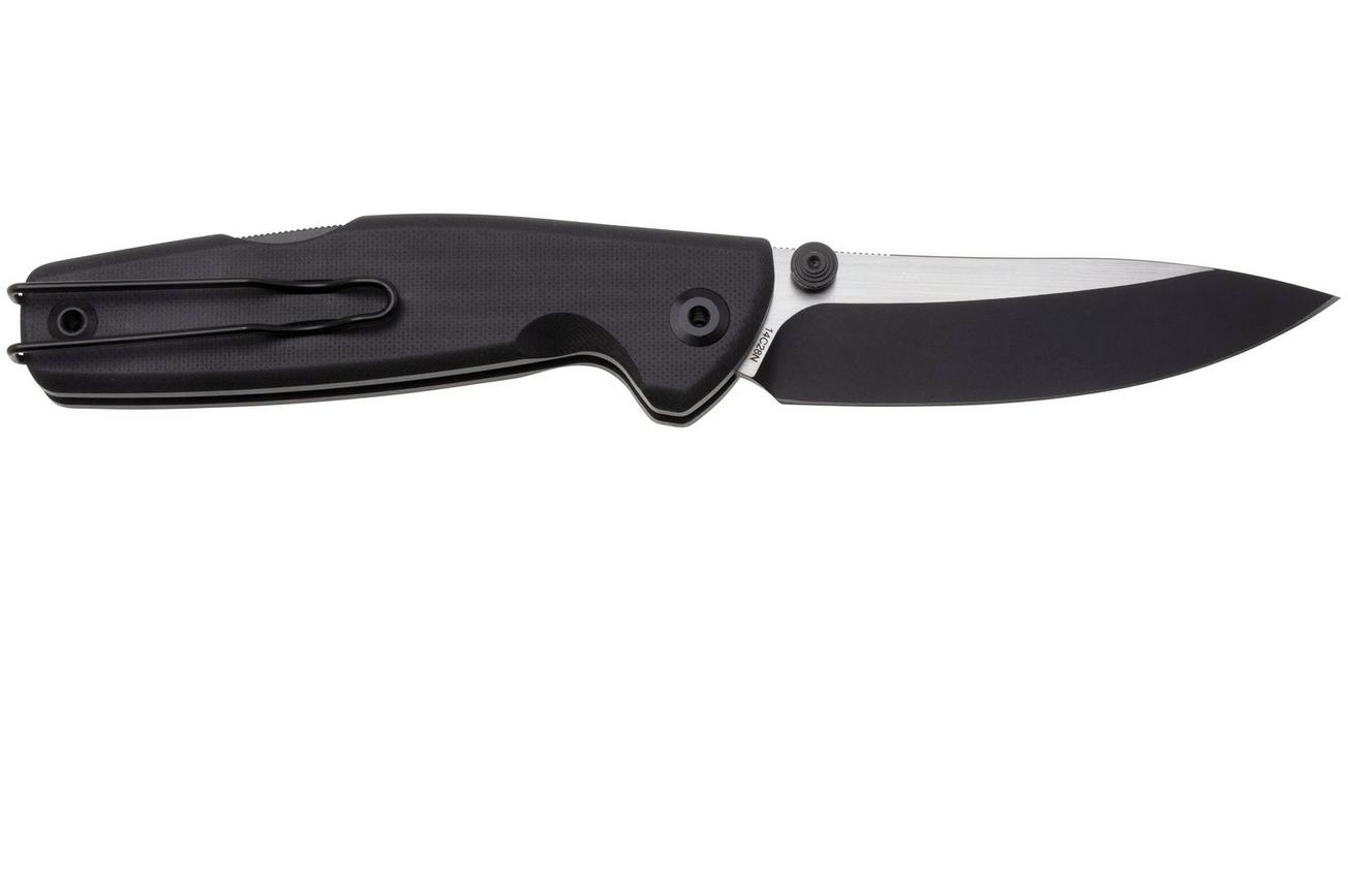 Real Steel Yak 7871BB, Satin/Black PVD 14C28N, Flat Grind, Black G10 zakmes