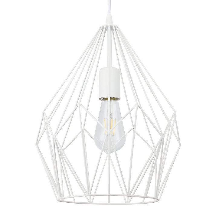 Suspension Phobeto E27 IP20 60W Ø 31 x l. 110 cm GoodHome blanc mat