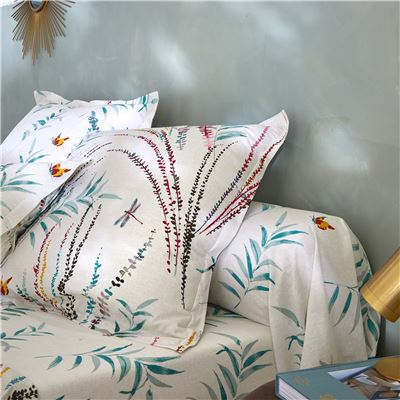 Linge de lit imprimé végétal et papillons - BECQUET CRÉATION