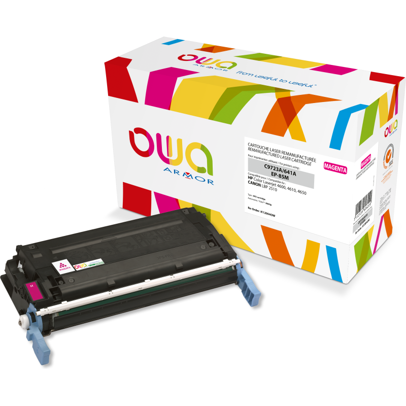 Toner remanufacturé OWA - standard - pour HP C9721A, CANON EP-85 C