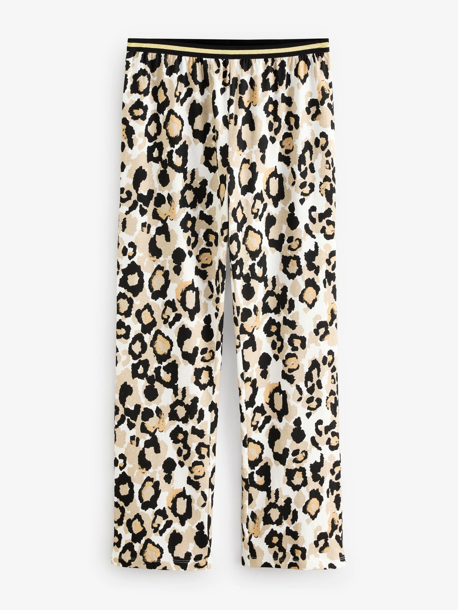 Crème met luipaardprint - Pyjama met korte mouwen