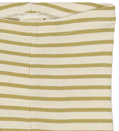 Petit Piao Leggings - Rib - Modal - Khaki/Dark Off White